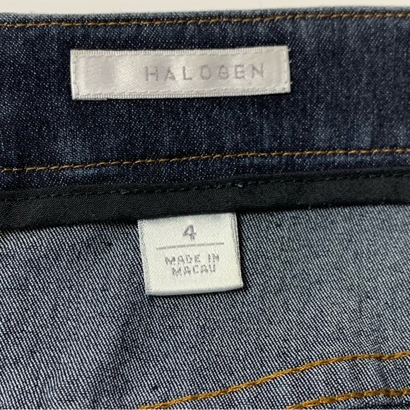 Halogen Stretchy A-Line Dark Denim Skirt - Picture 5 of 11